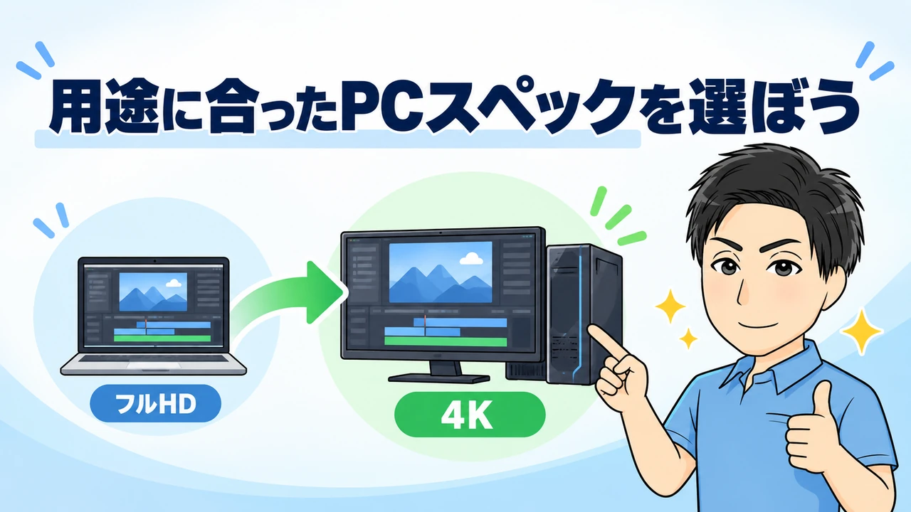 用途に合った動画編集PCスペックを選ぶ