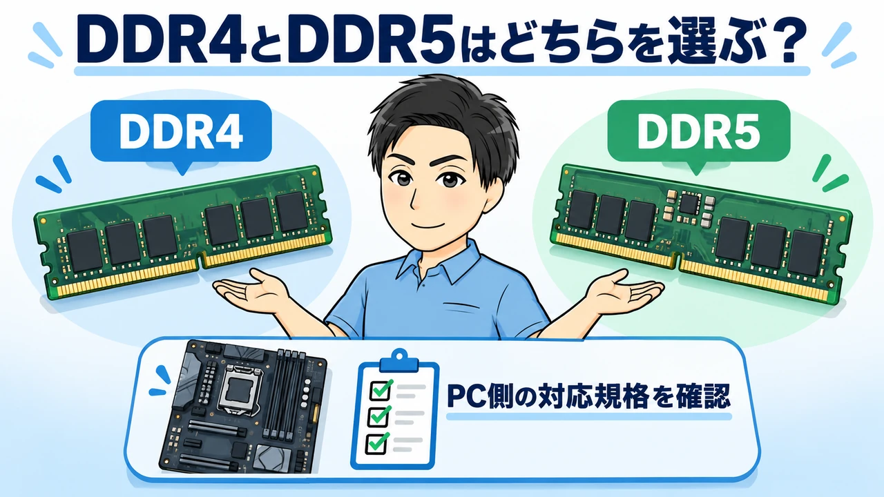 動画編集用メモリのDDR4とDDR5の違い