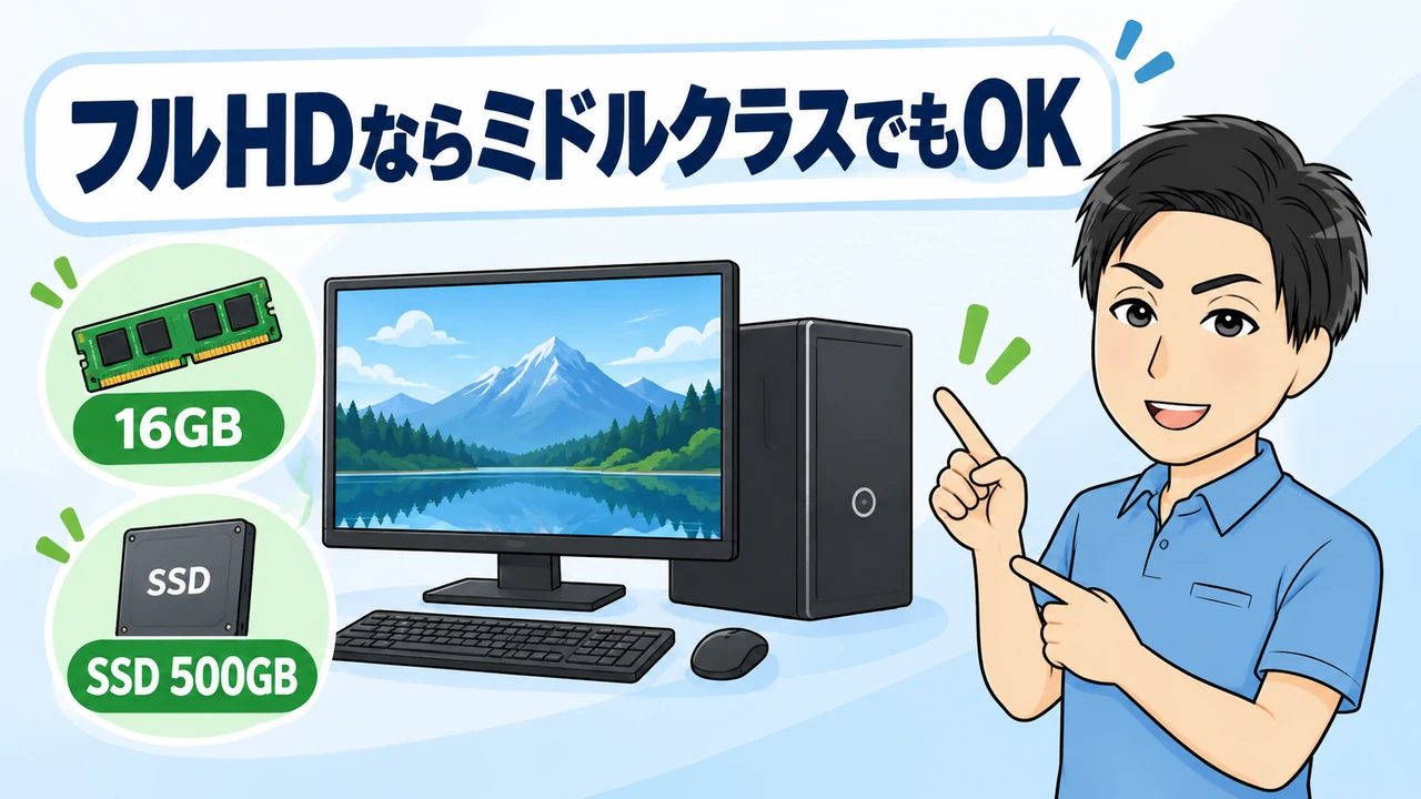 フルHD動画編集におすすめのPCスペック
