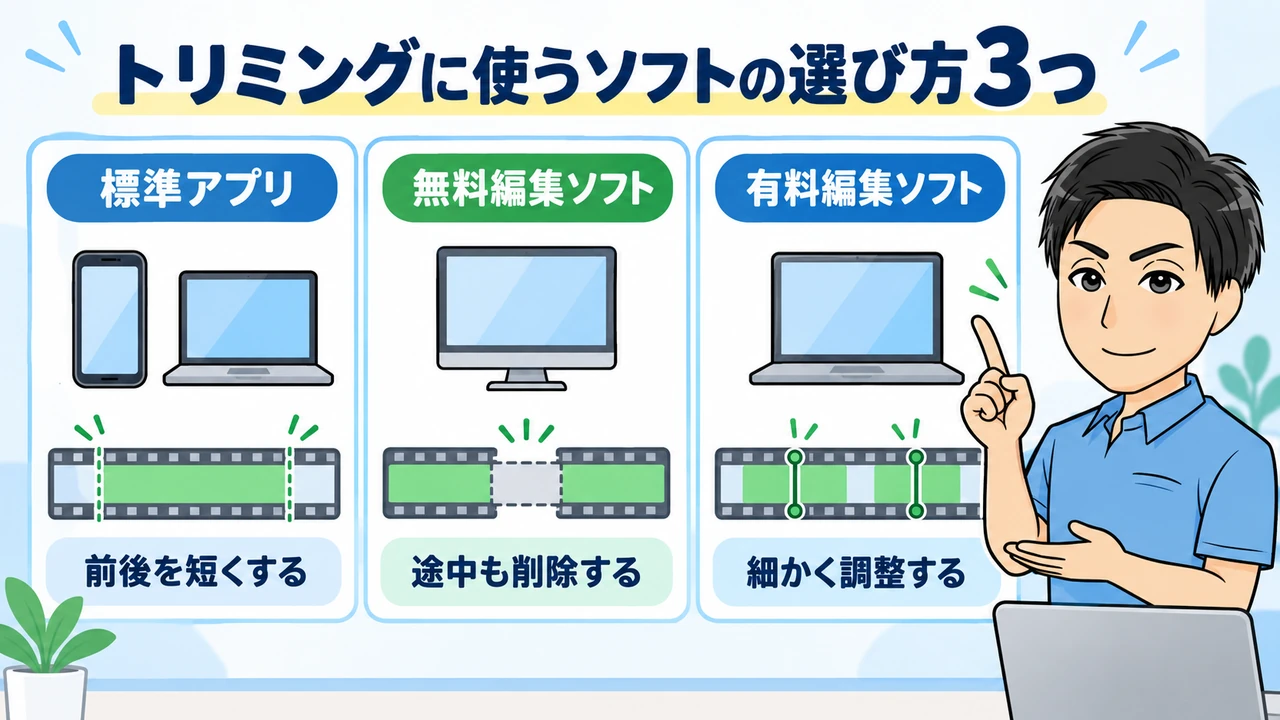 動画をトリミングするソフトの選び方