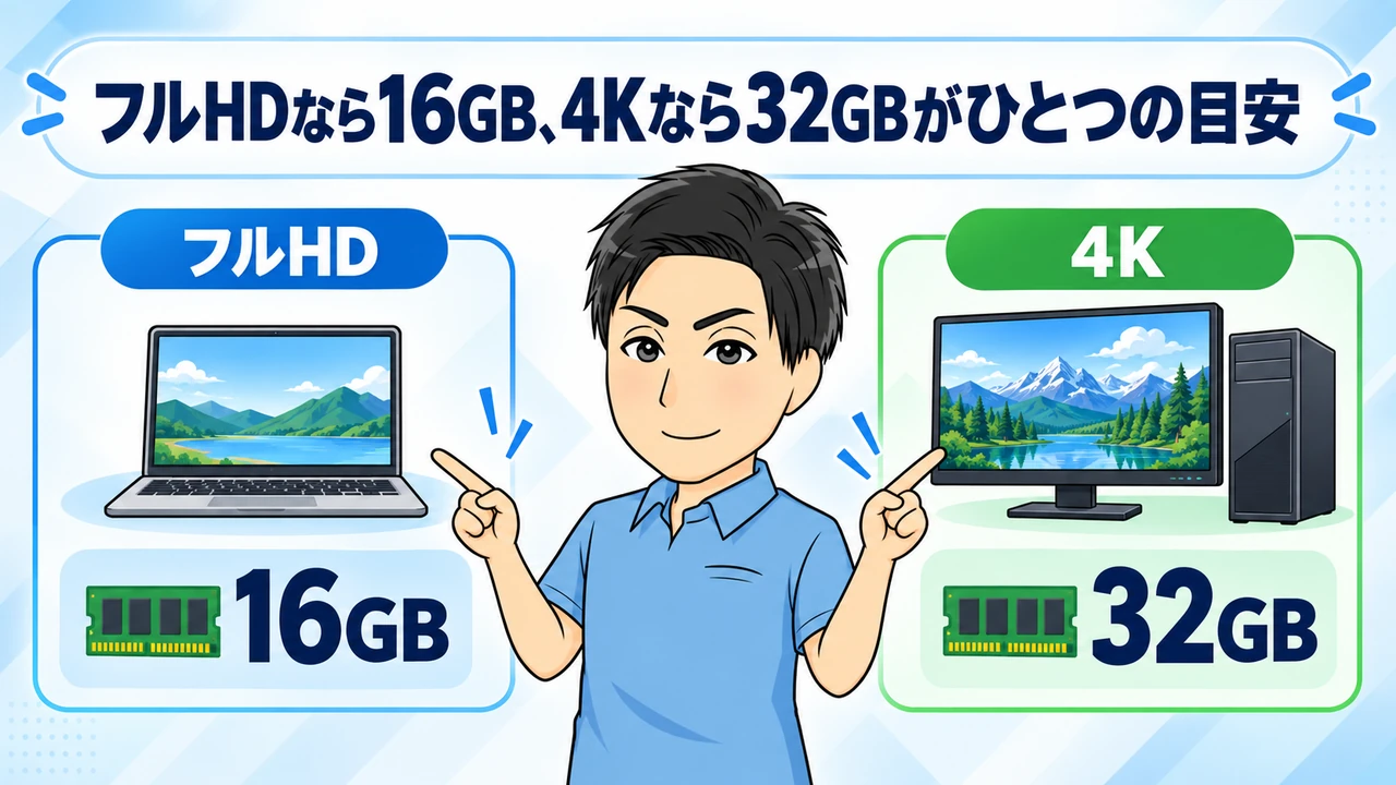動画編集に必要なPCスペック早見表