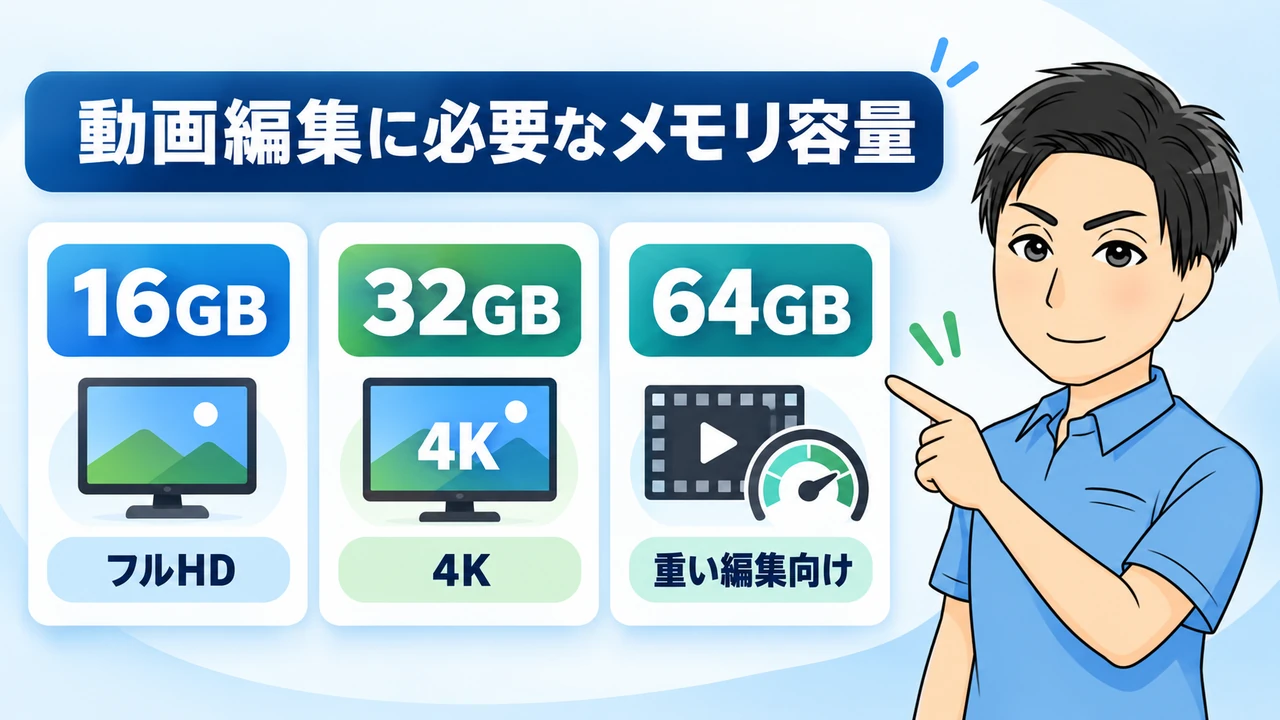 動画編集に必要なメモリ容量の結論