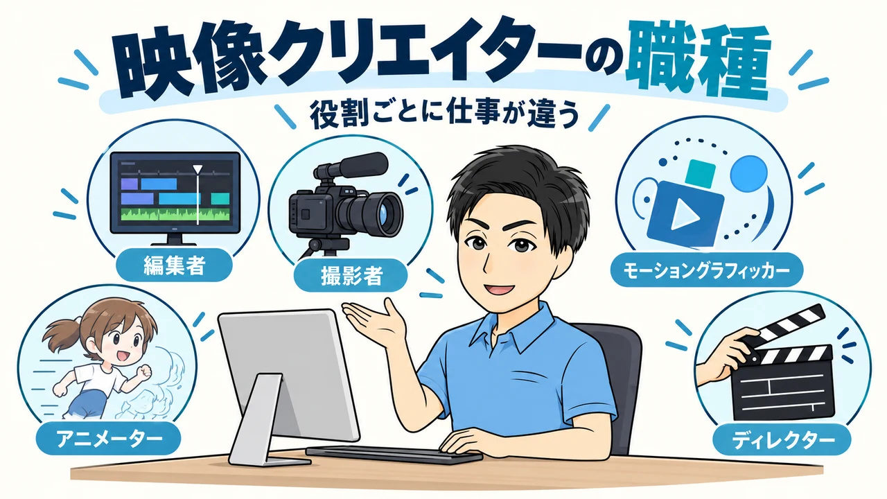 映像クリエイターの編集者・撮影者・モーション担当・アニメーター・ディレクター