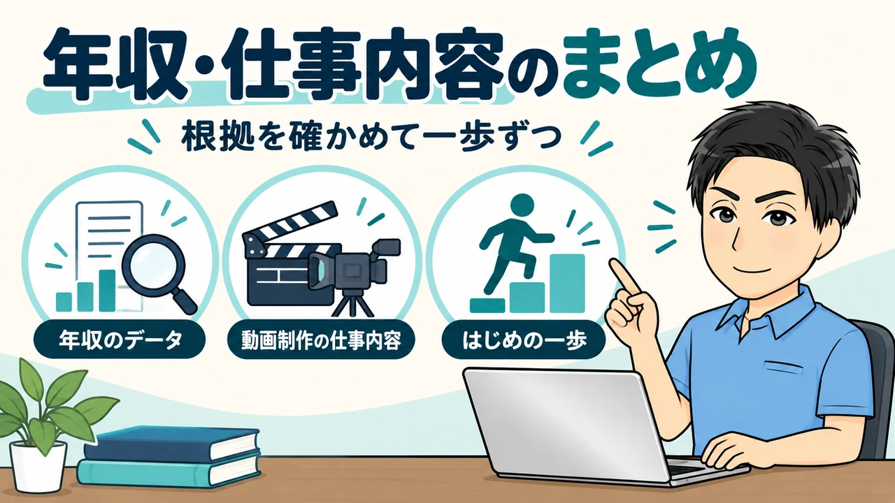 映像クリエイターの年収・仕事内容・未経験からの一歩をまとめた図