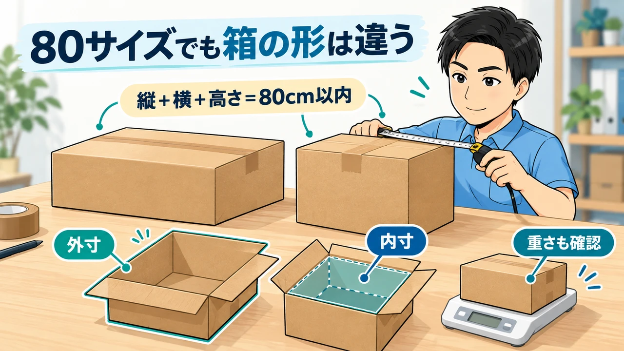 80サイズでも箱の形は違う
