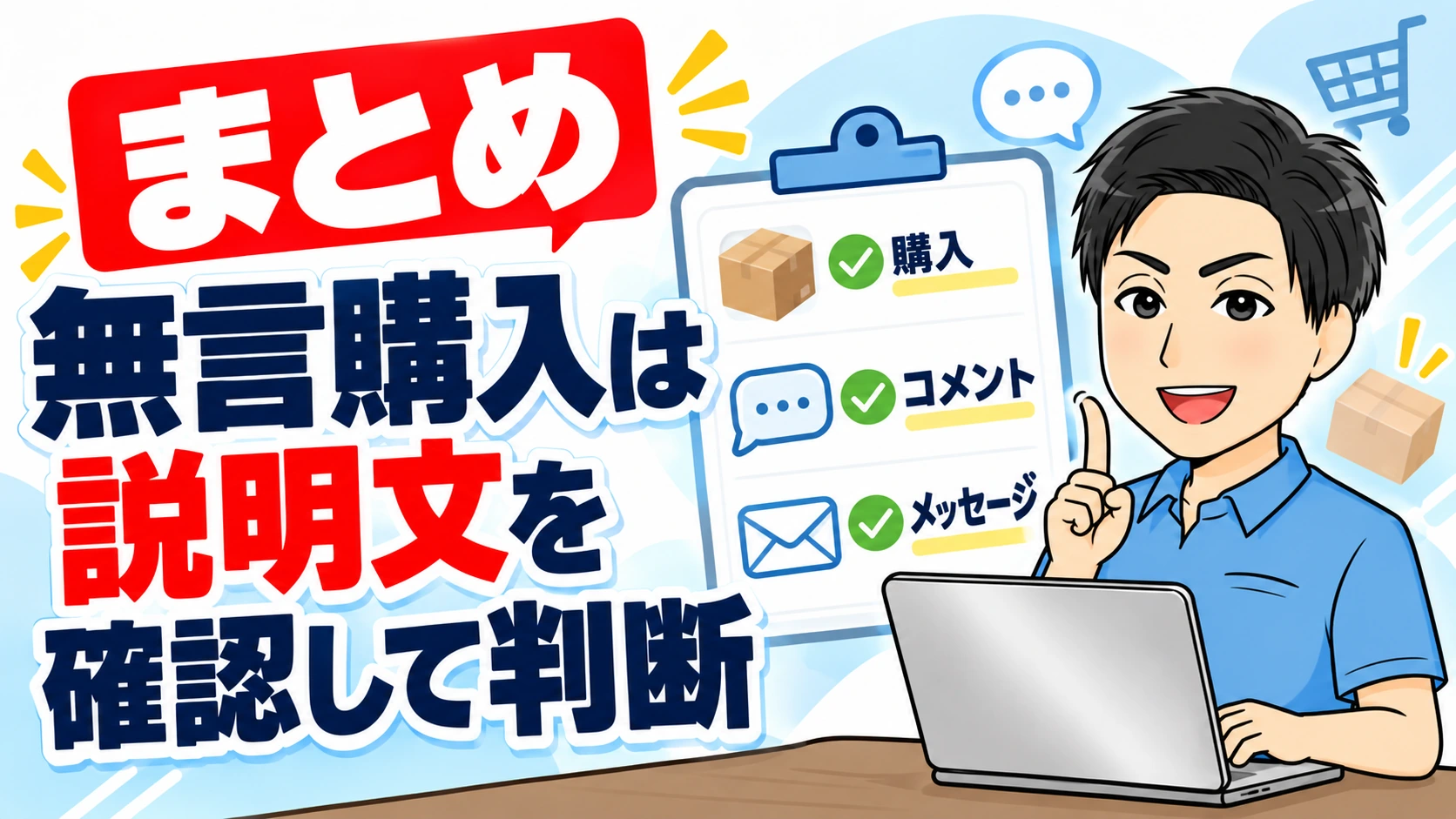 まとめ|メルカリの無言購入は商品説明を確認してから判断しよう