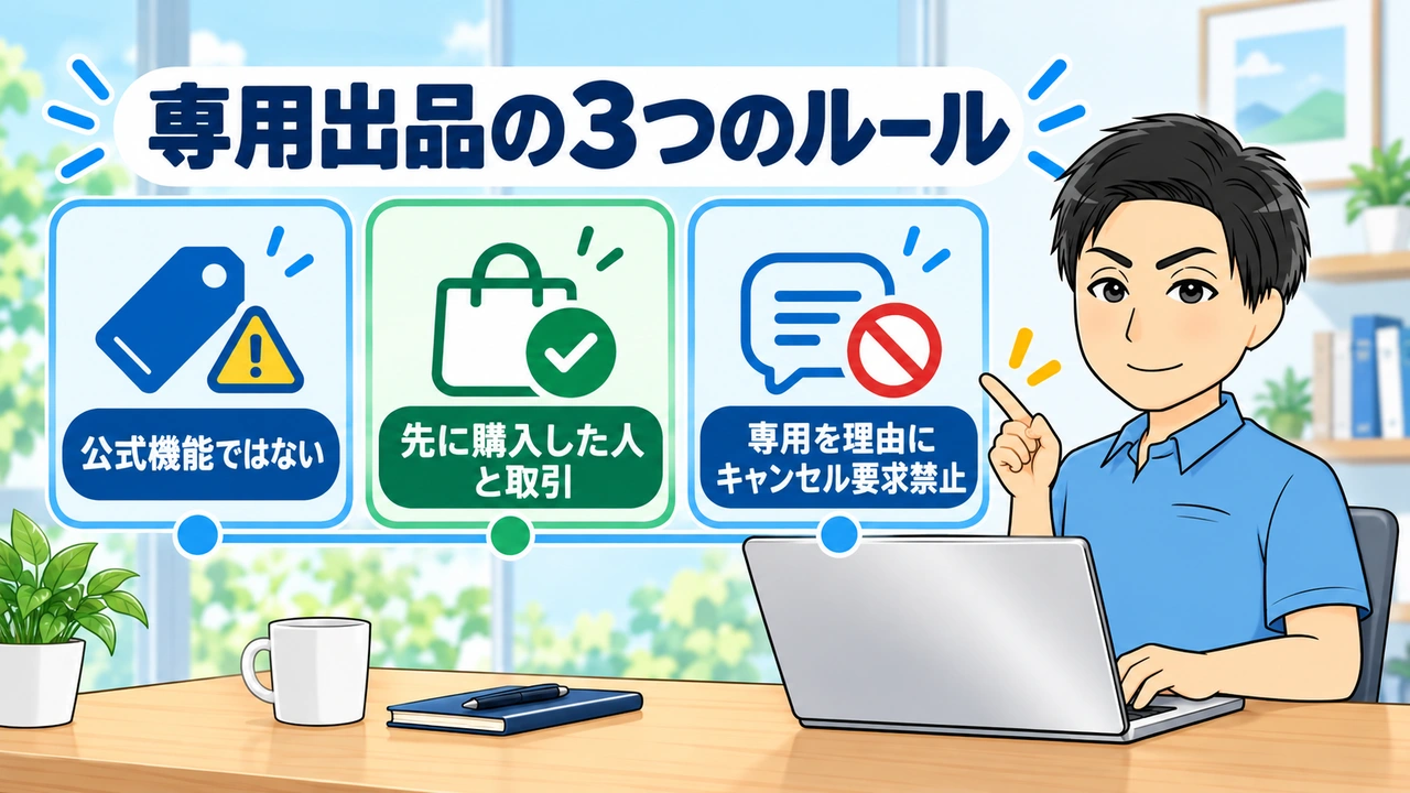専用出品の3つのルール